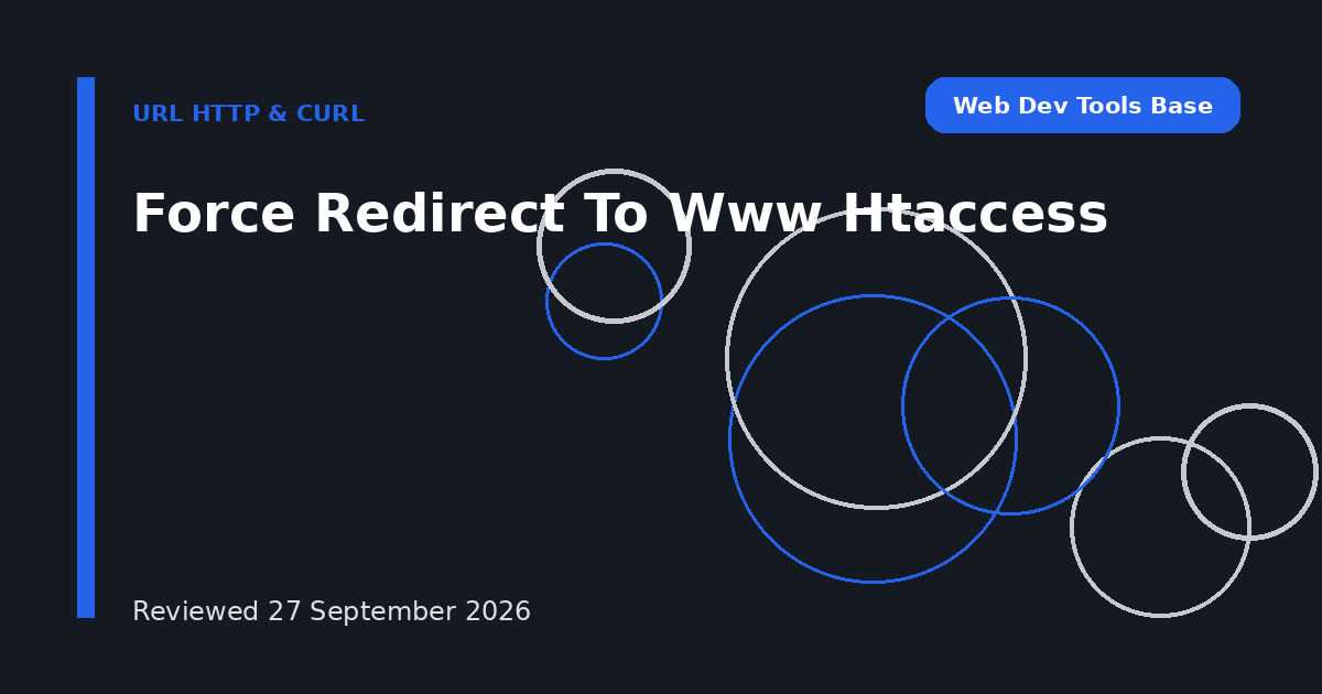 Force Redirect To Www Htaccess