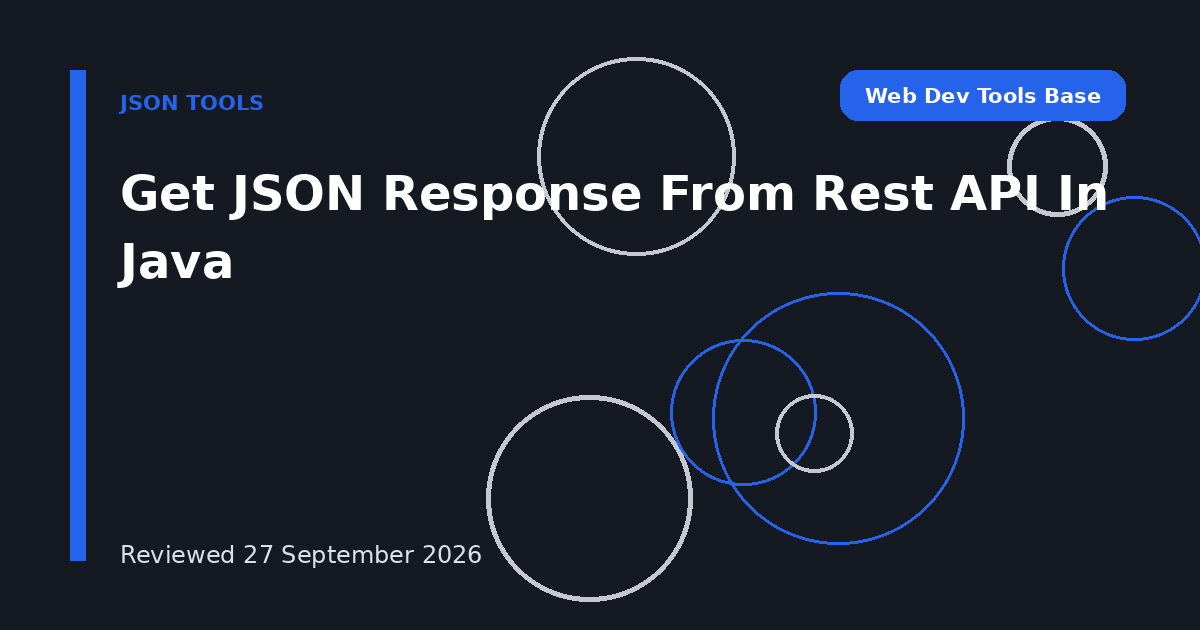 Get JSON Response From Rest API In Java