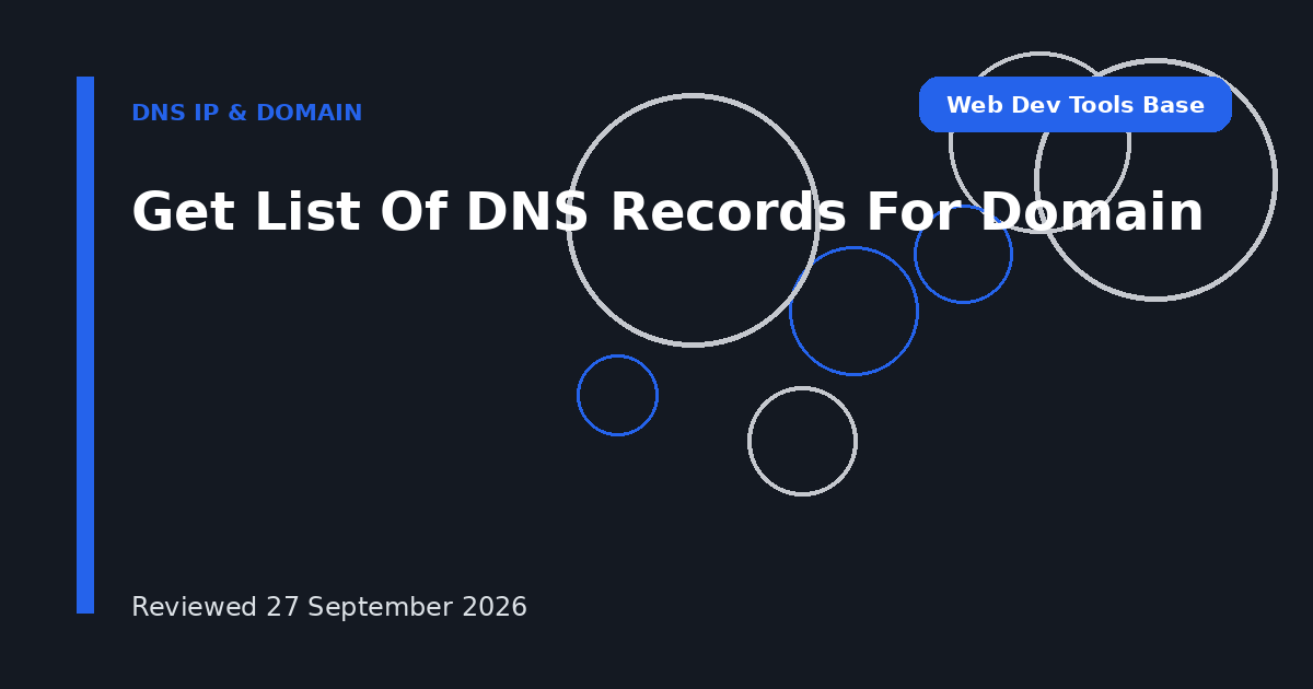 Get List Of DNS Records For Domain