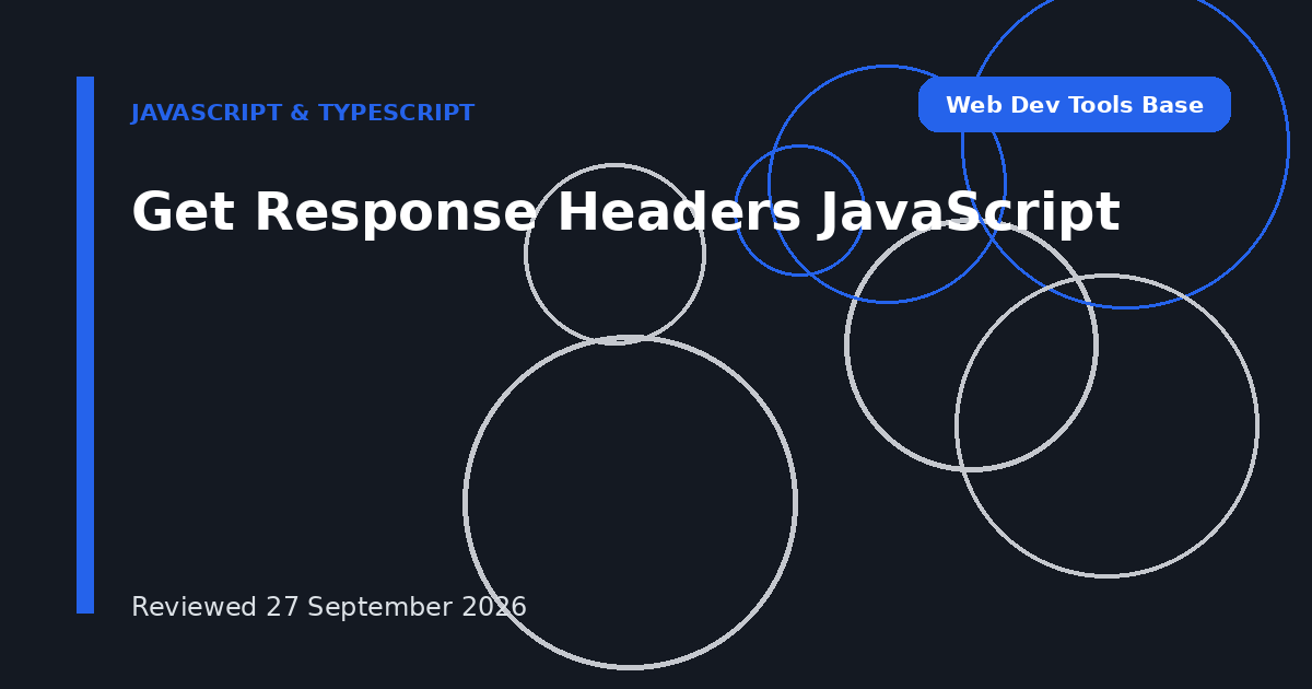 Get Response Headers JavaScript