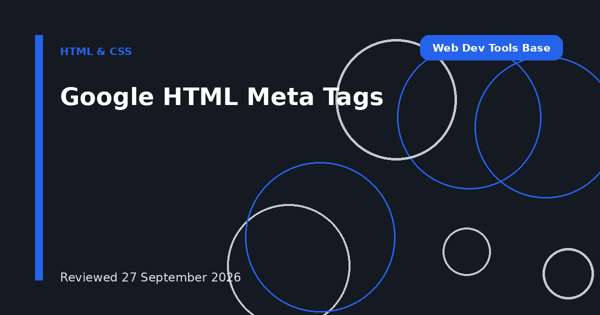 Google HTML Meta Tags