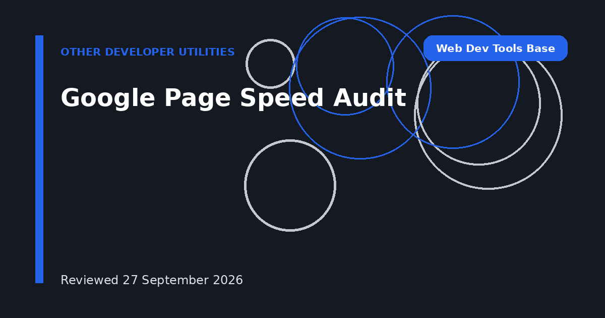 Google Page Speed Audit