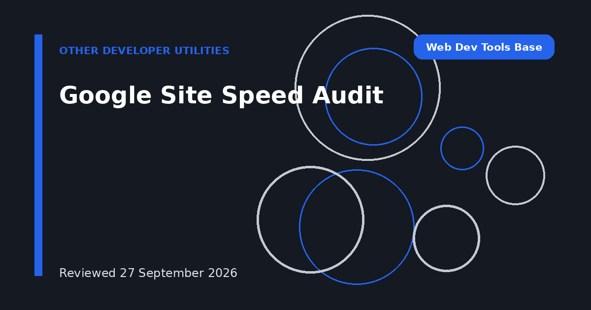 Google Site Speed Audit