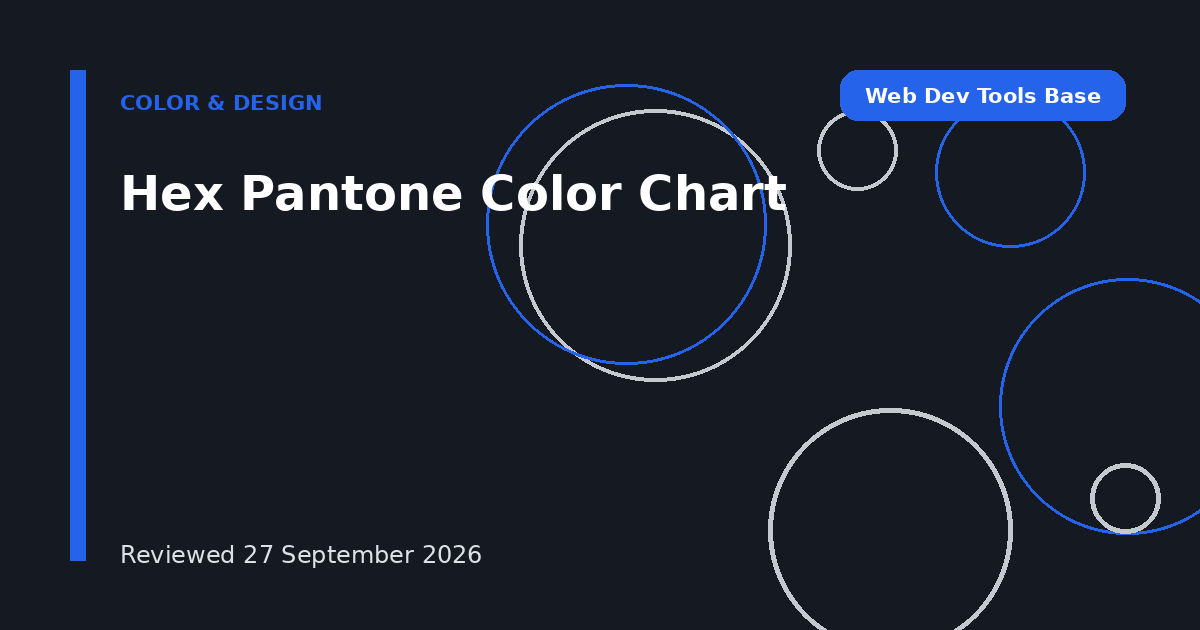 Hex Pantone Color Chart