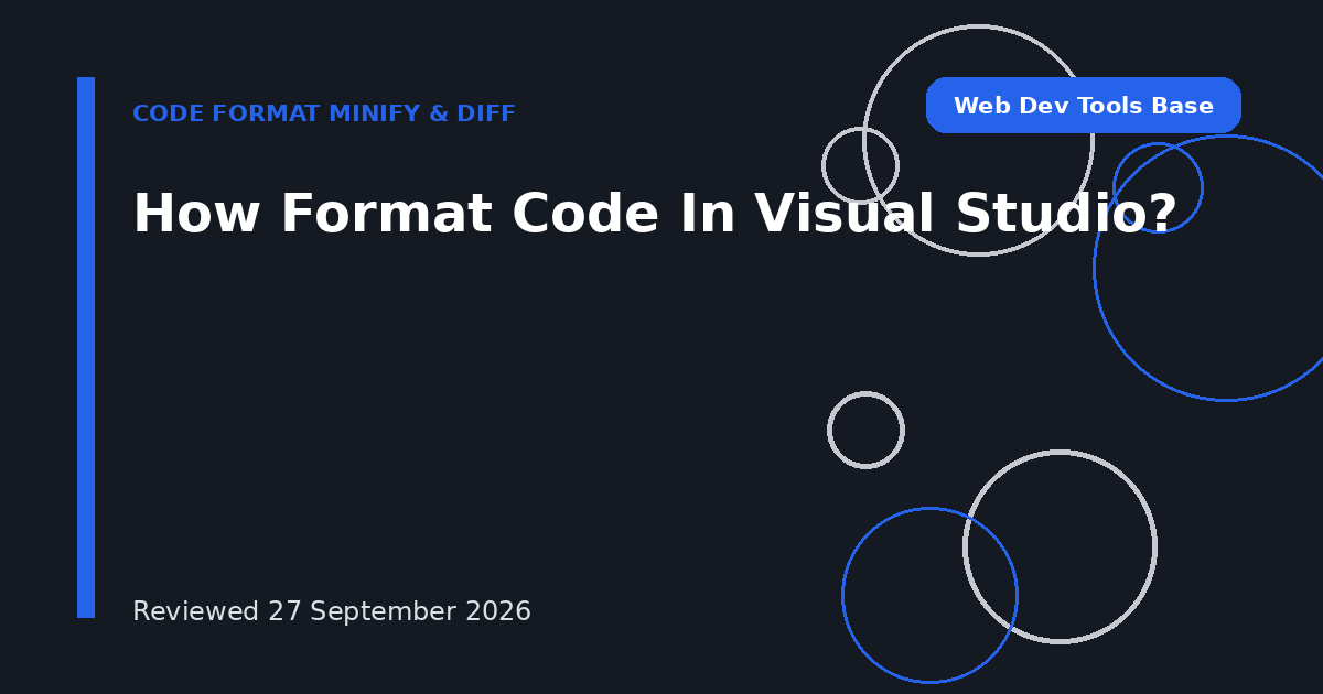 How Format Code In Visual Studio?