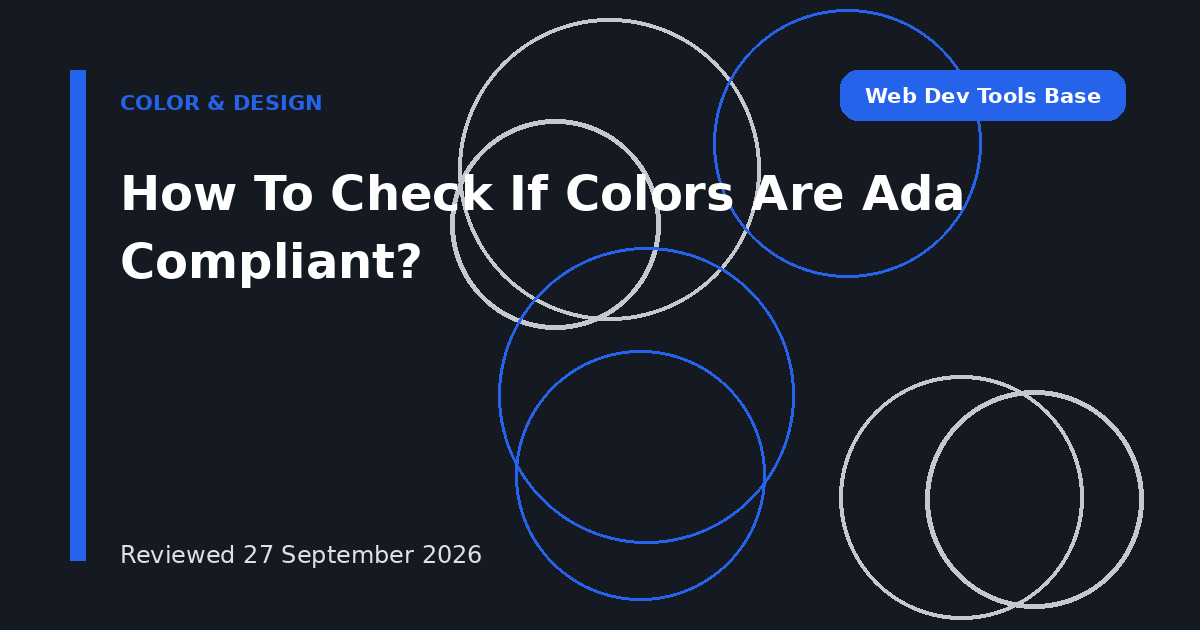 How To Check If Colors Are Ada Compliant?