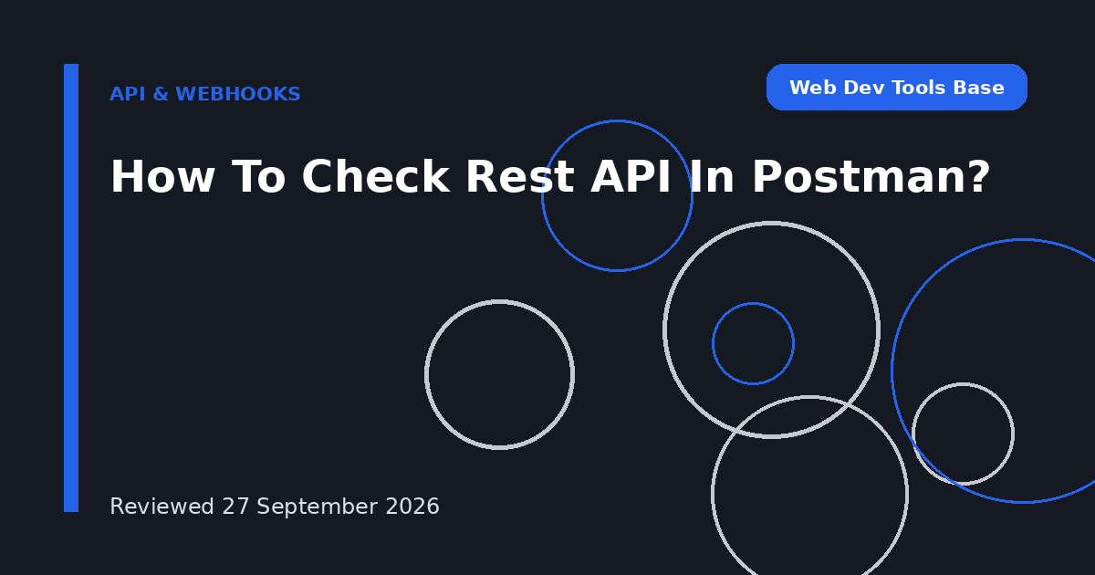 How To Check Rest API In Postman?