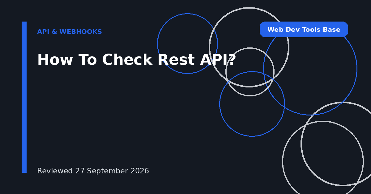 How To Check Rest API?