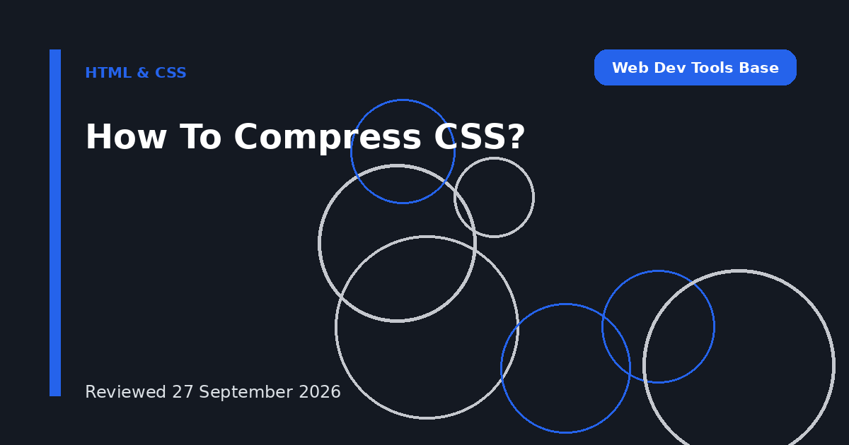 How To Compress CSS?