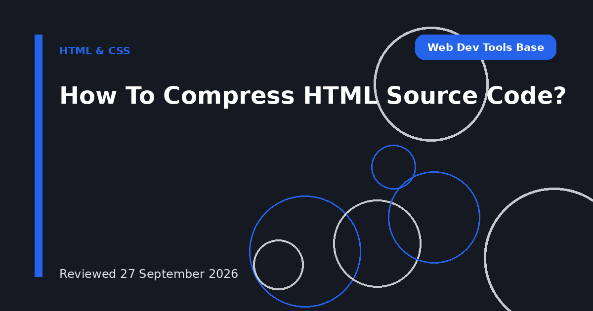 How To Compress HTML Source Code?