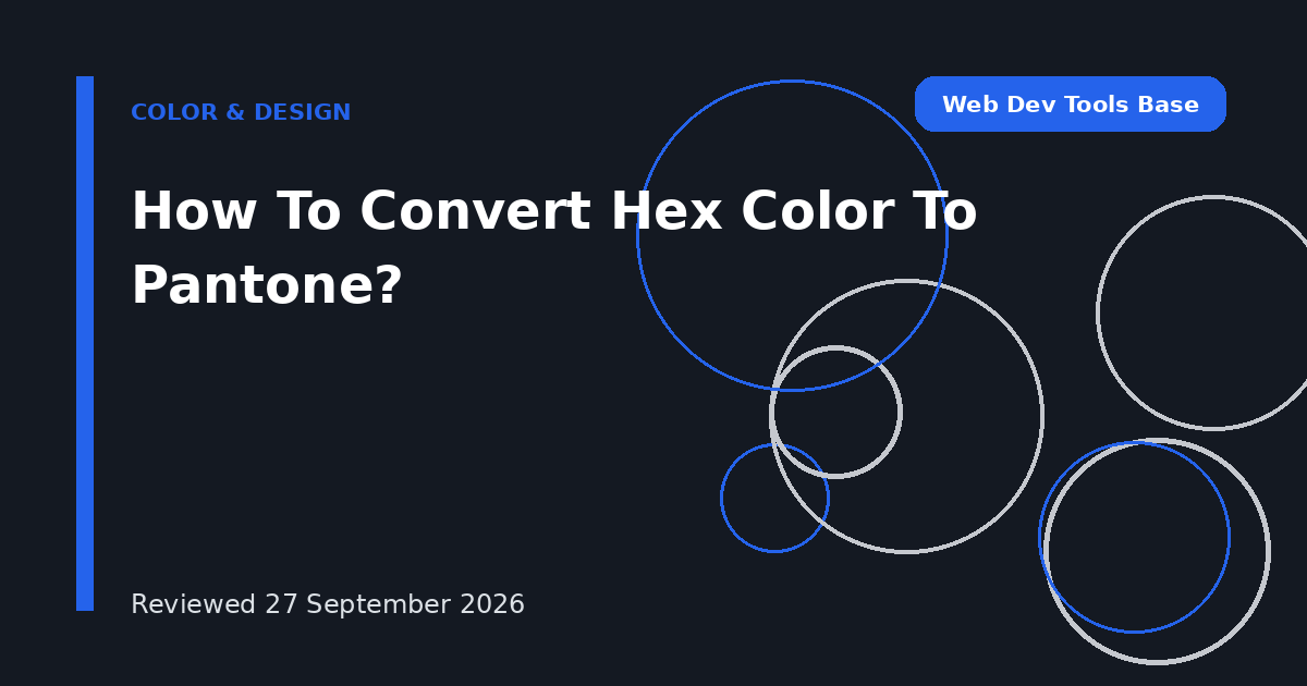 How To Convert Hex Color To Pantone?