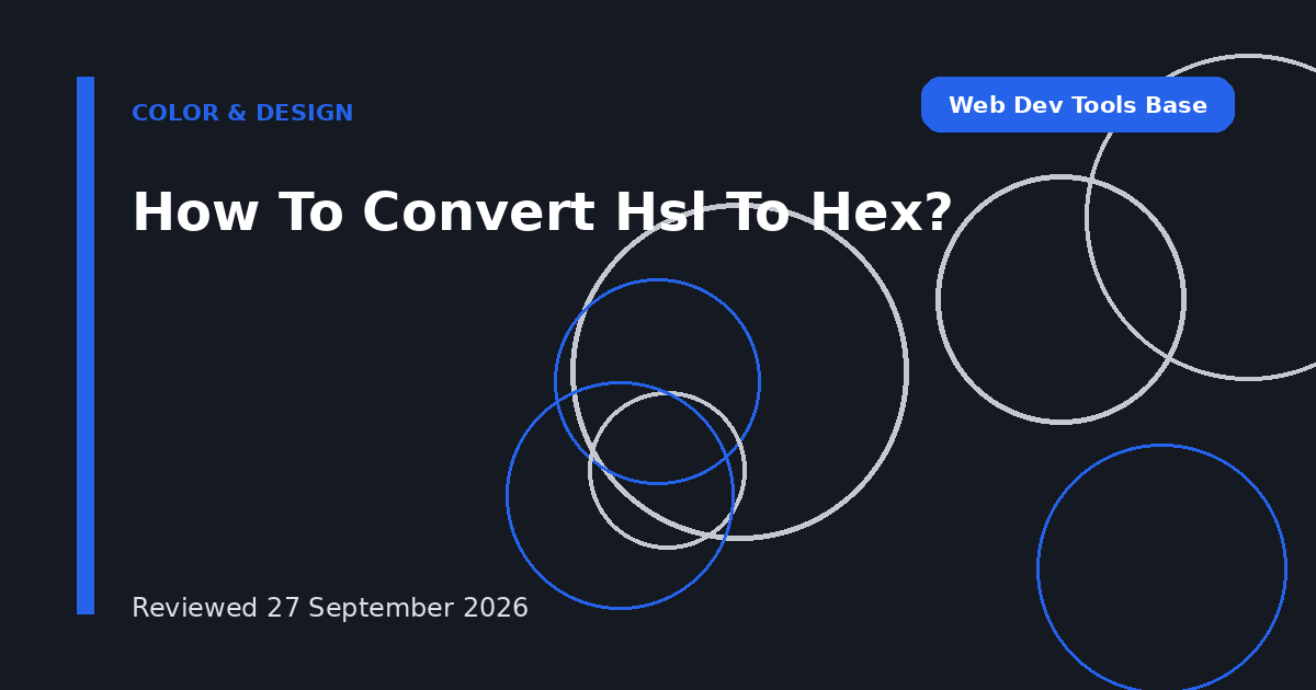 How To Convert Hsl To Hex?