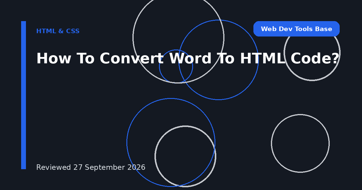 How To Convert Word To HTML Code?