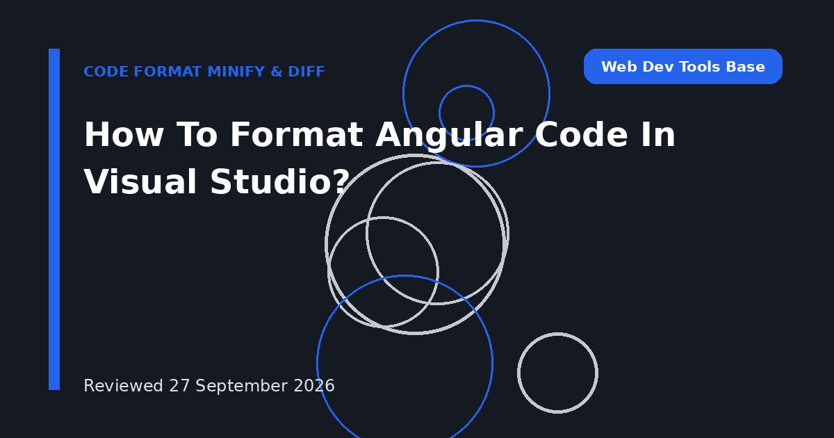 How To Format Angular Code In Visual Studio?