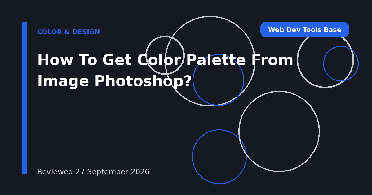 How To Get Color Palette From Image Photoshop?