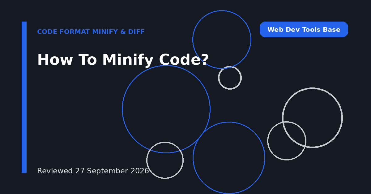 How To Minify Code?