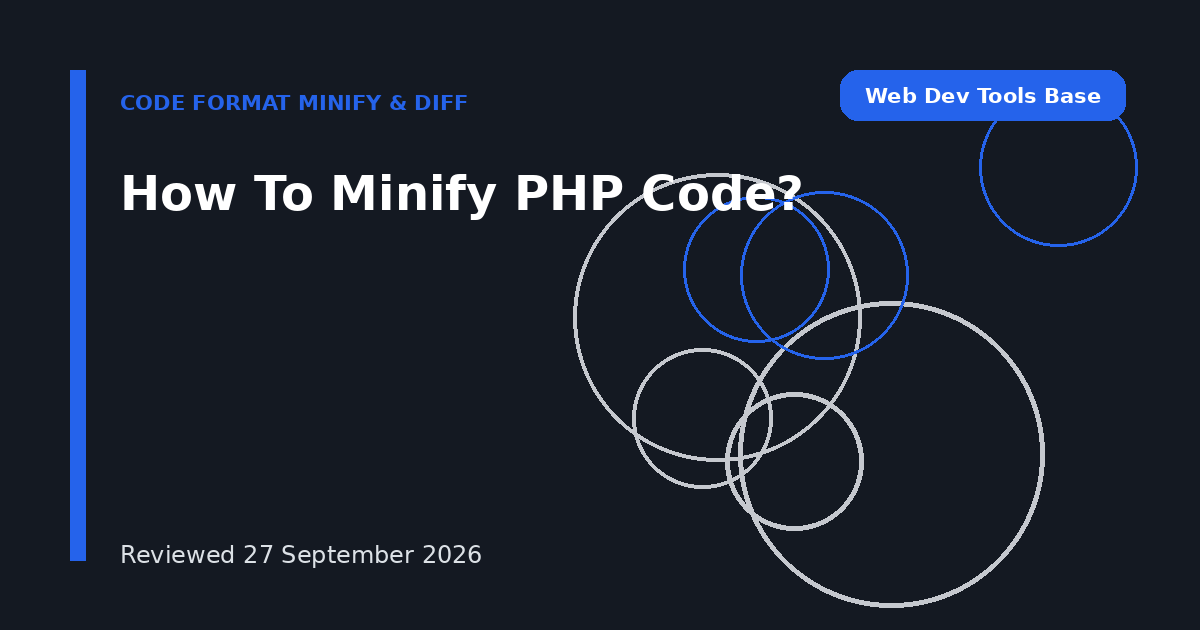 How To Minify PHP Code?