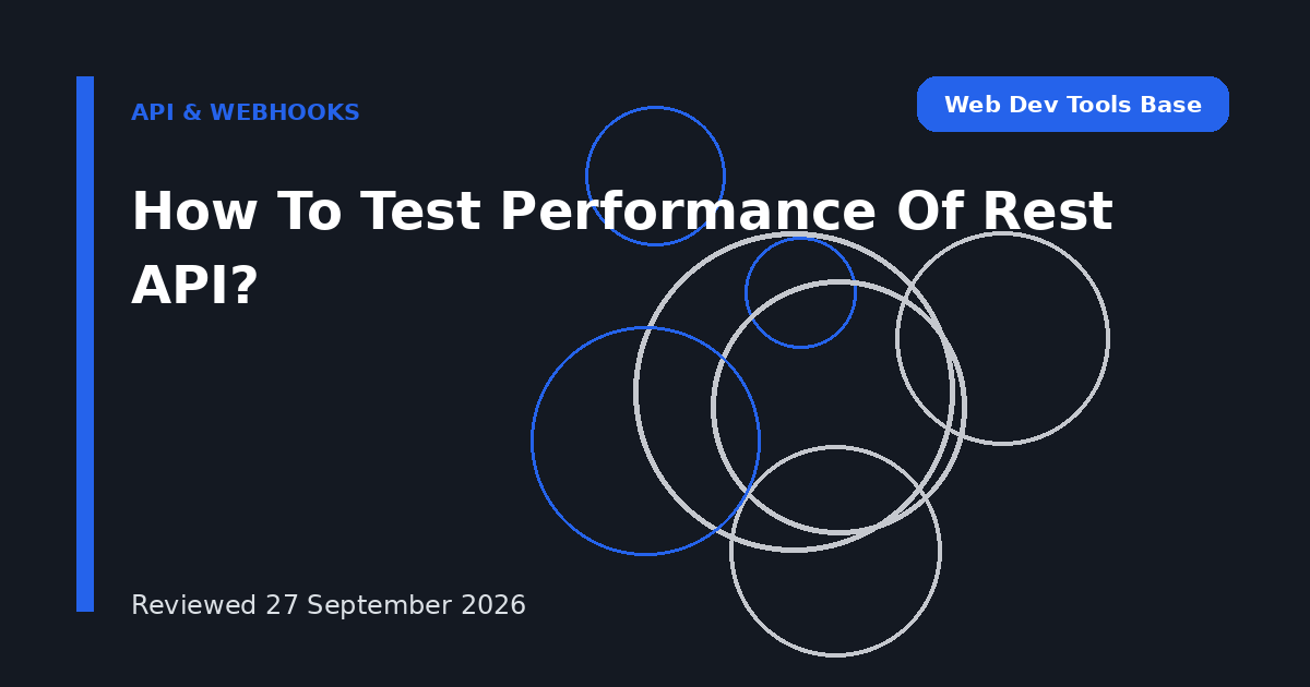 How To Test Performance Of Rest API?