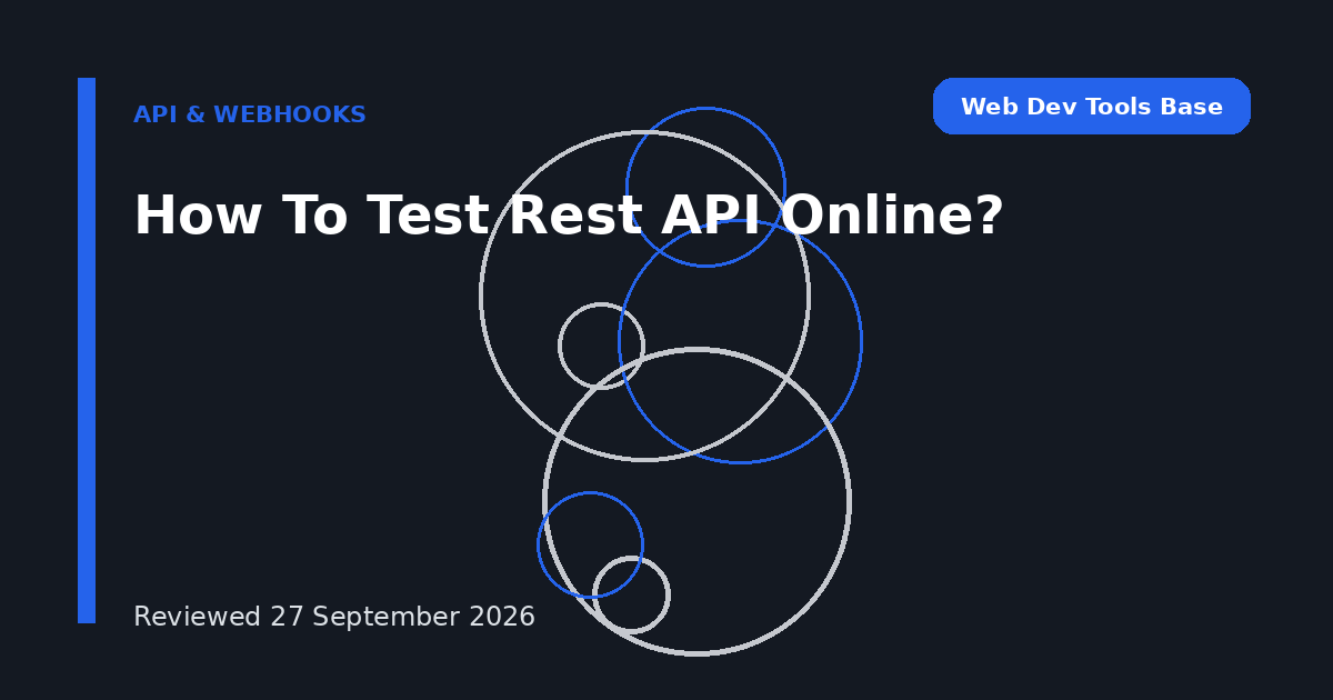 How To Test Rest API Online?