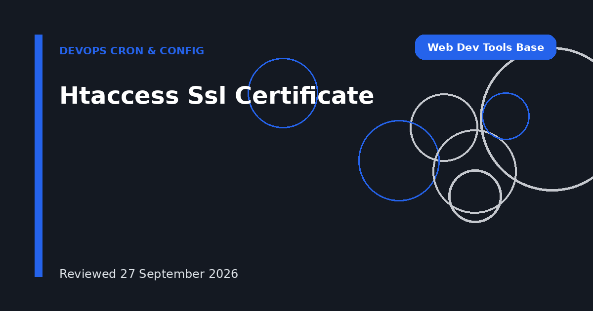 Htaccess Ssl Certificate