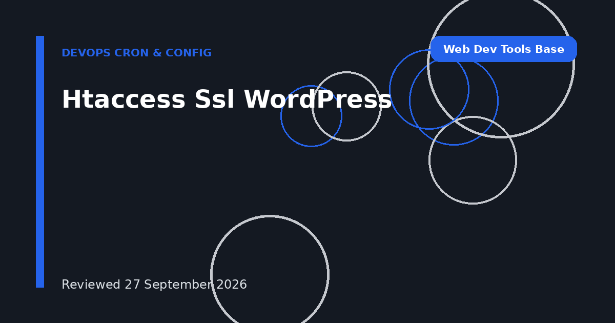 Htaccess Ssl WordPress