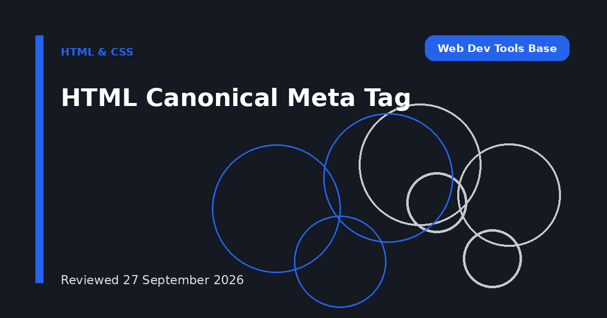 HTML Canonical Meta Tag