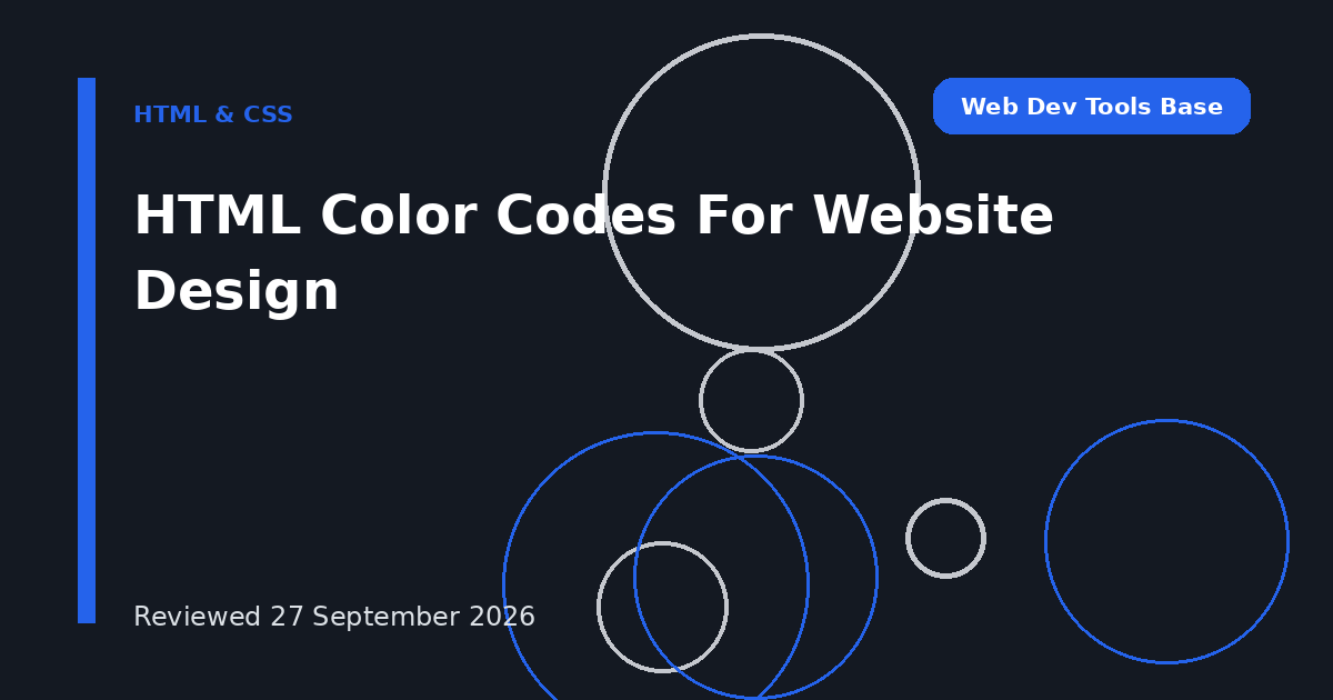 HTML Color Codes For Website Design