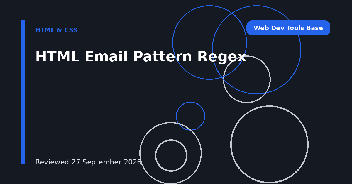 HTML Email Pattern Regex