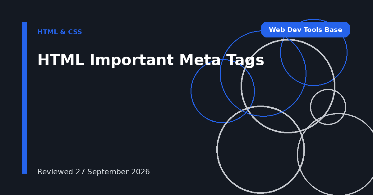 HTML Important Meta Tags