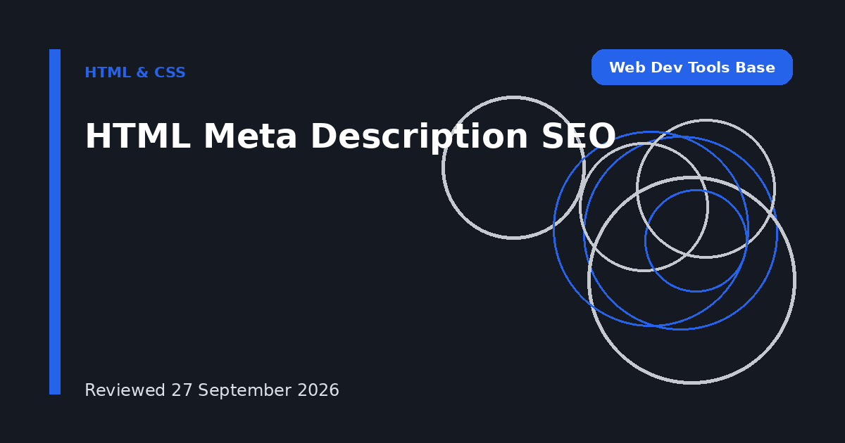 HTML Meta Description SEO