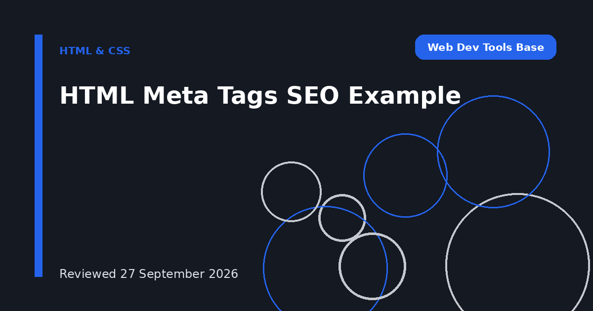 HTML Meta Tags SEO Example