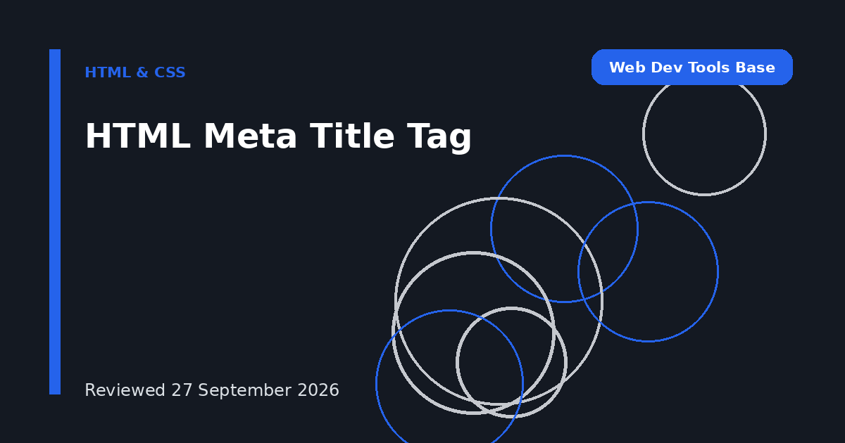 HTML Meta Title Tag