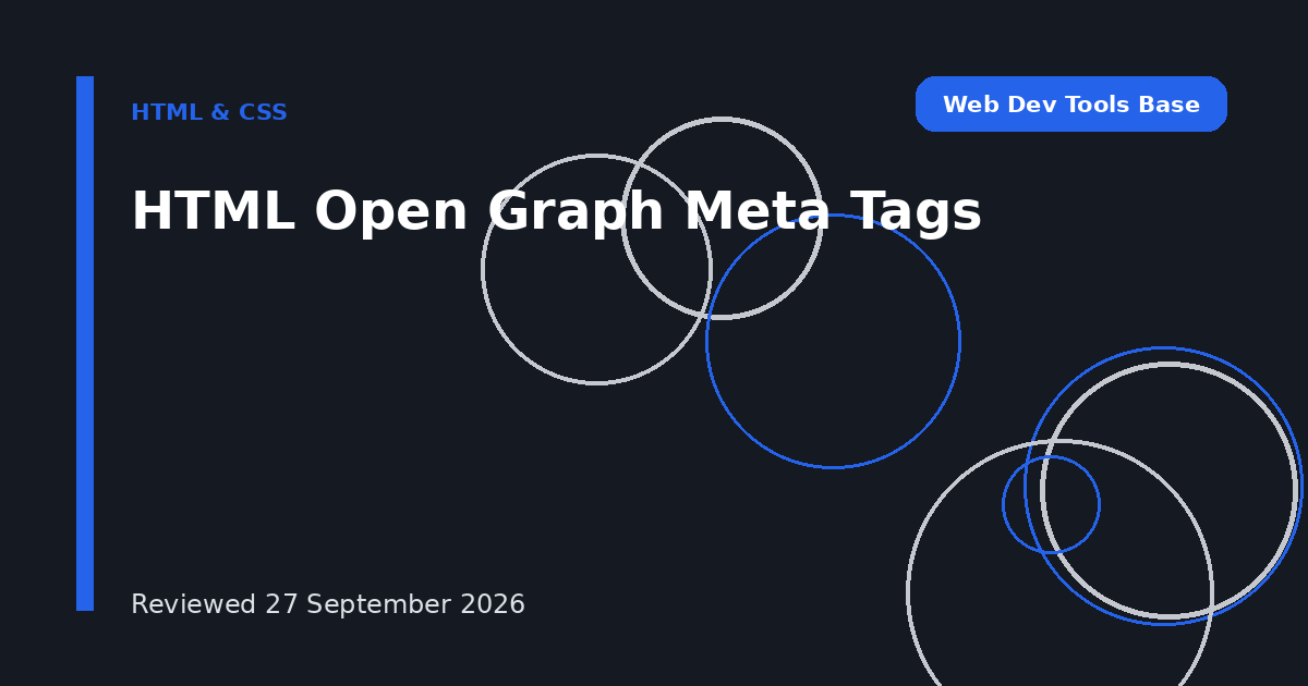 HTML Open Graph Meta Tags