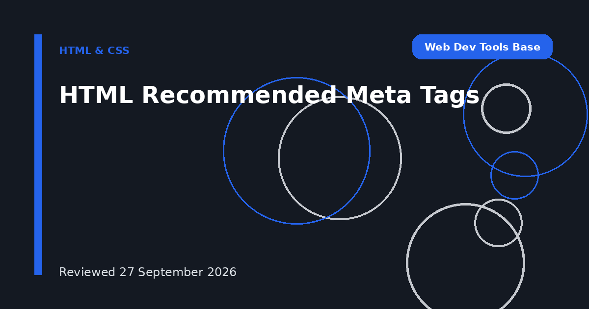 HTML Recommended Meta Tags