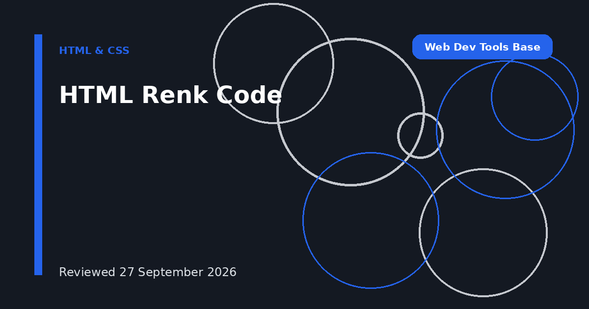 HTML Renk Code