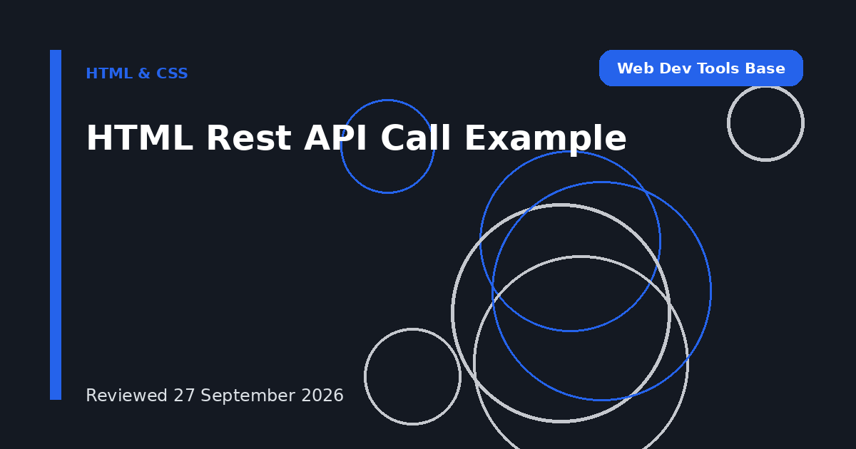 HTML Rest API Call Example