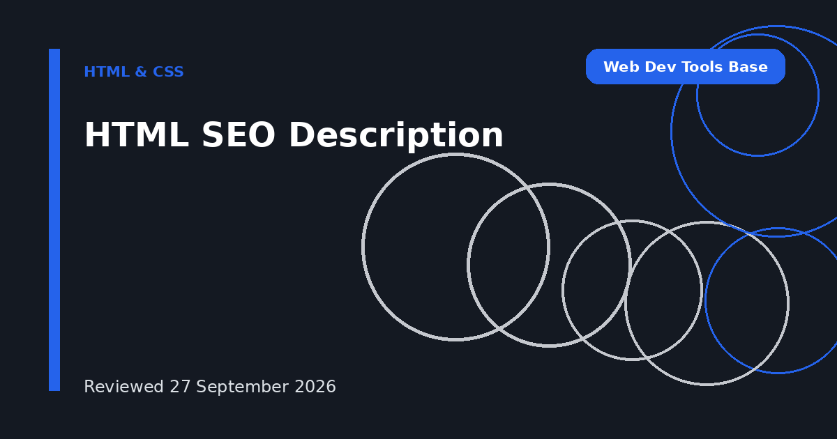 HTML SEO Description
