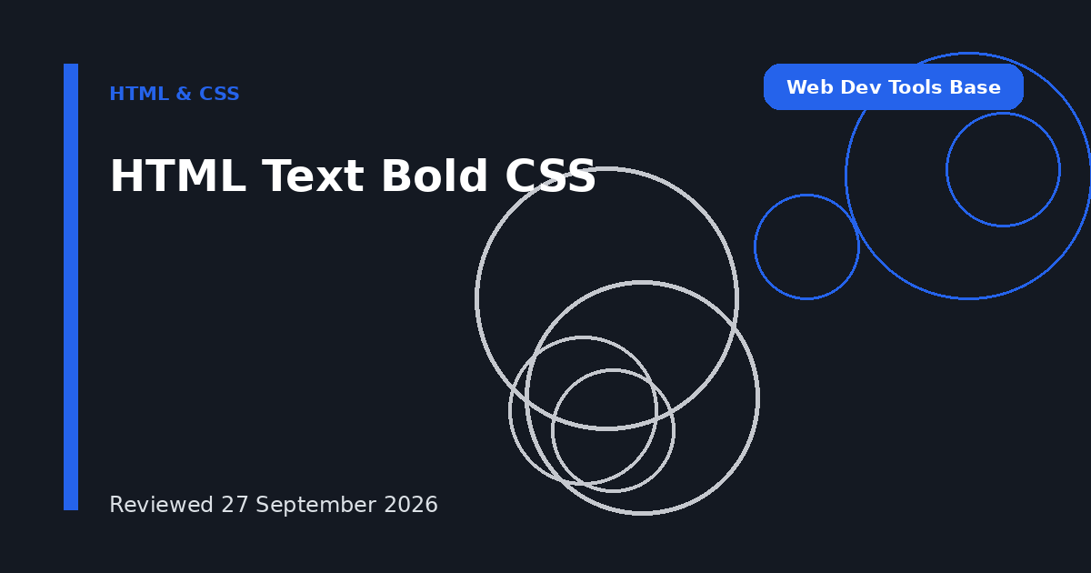 HTML Text Bold CSS