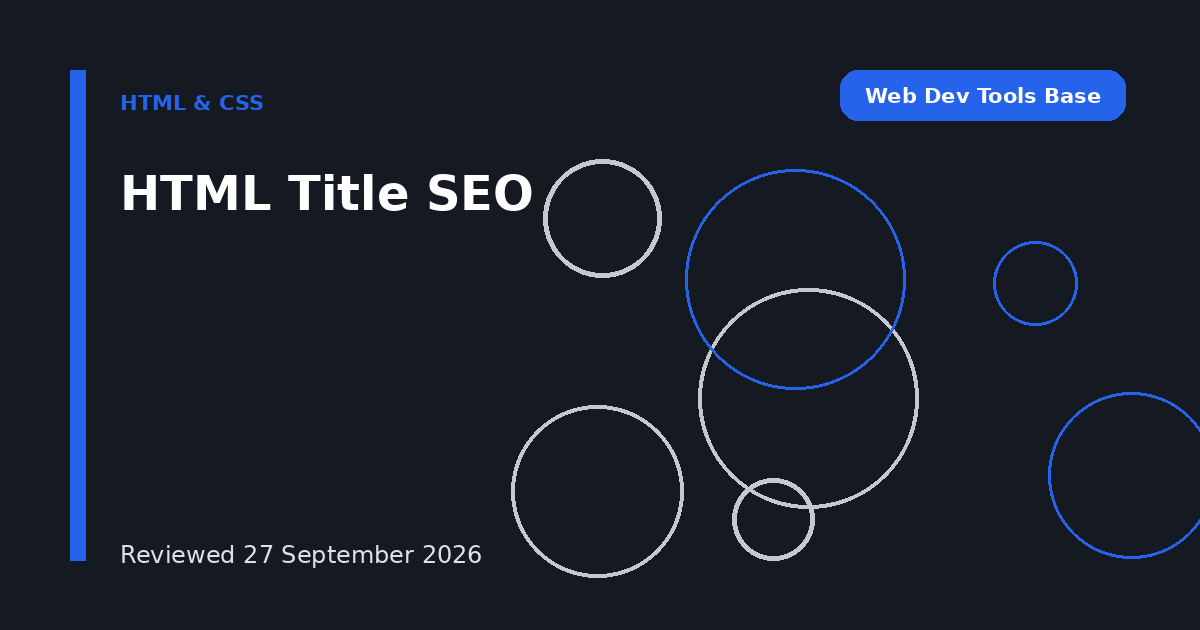 HTML Title SEO