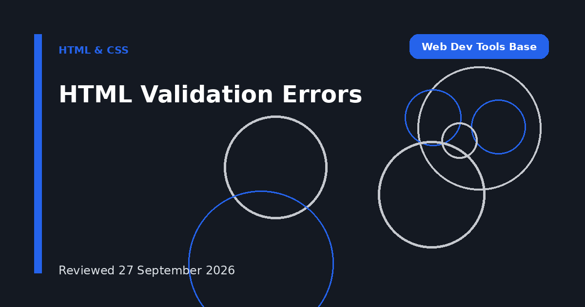 HTML Validation Errors