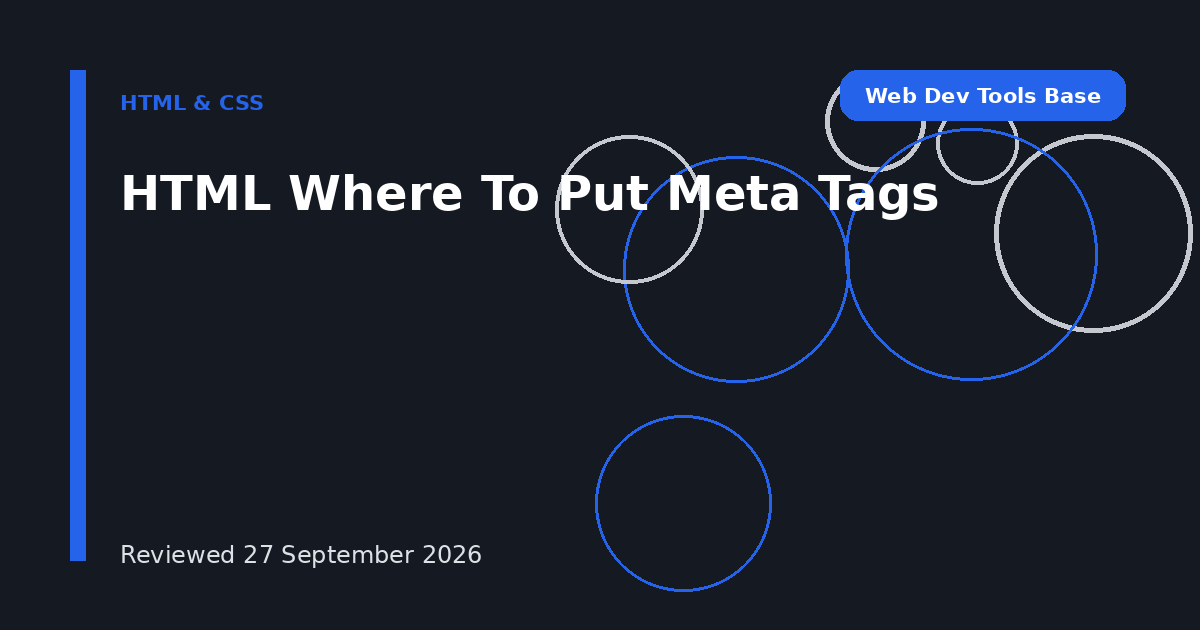 HTML Where To Put Meta Tags