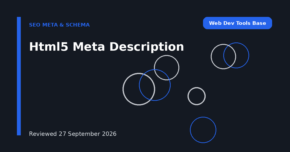 Html5 Meta Description
