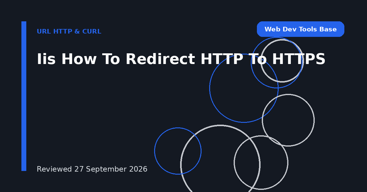 Iis How To Redirect HTTP To HTTPS