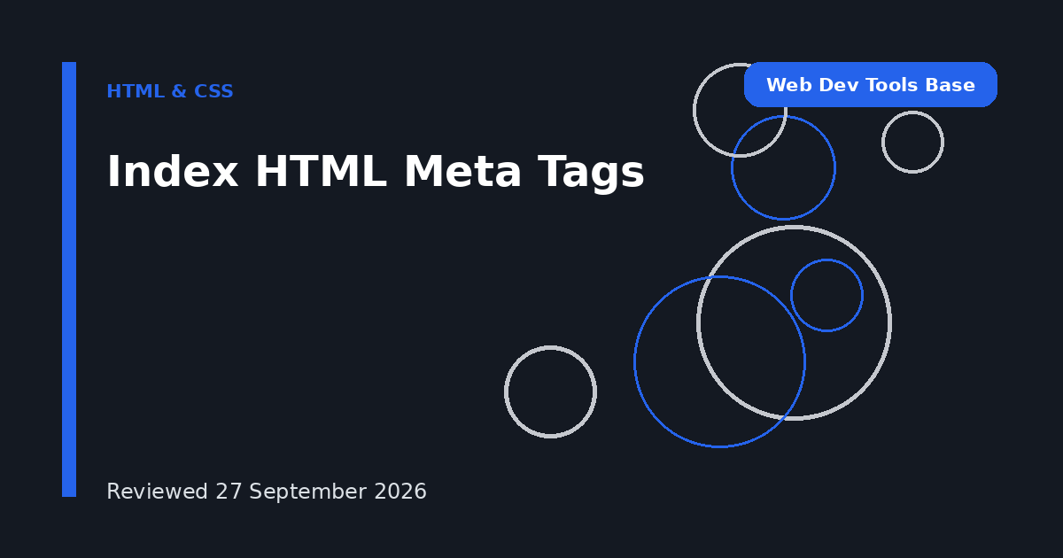 Index HTML Meta Tags