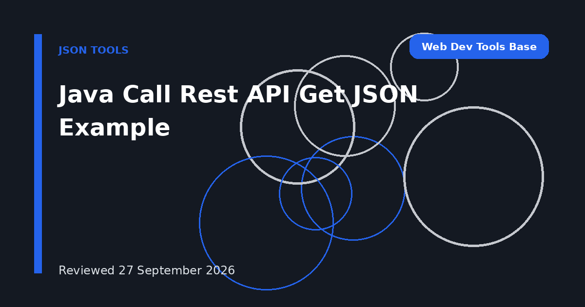 Java Call Rest API Get JSON Example