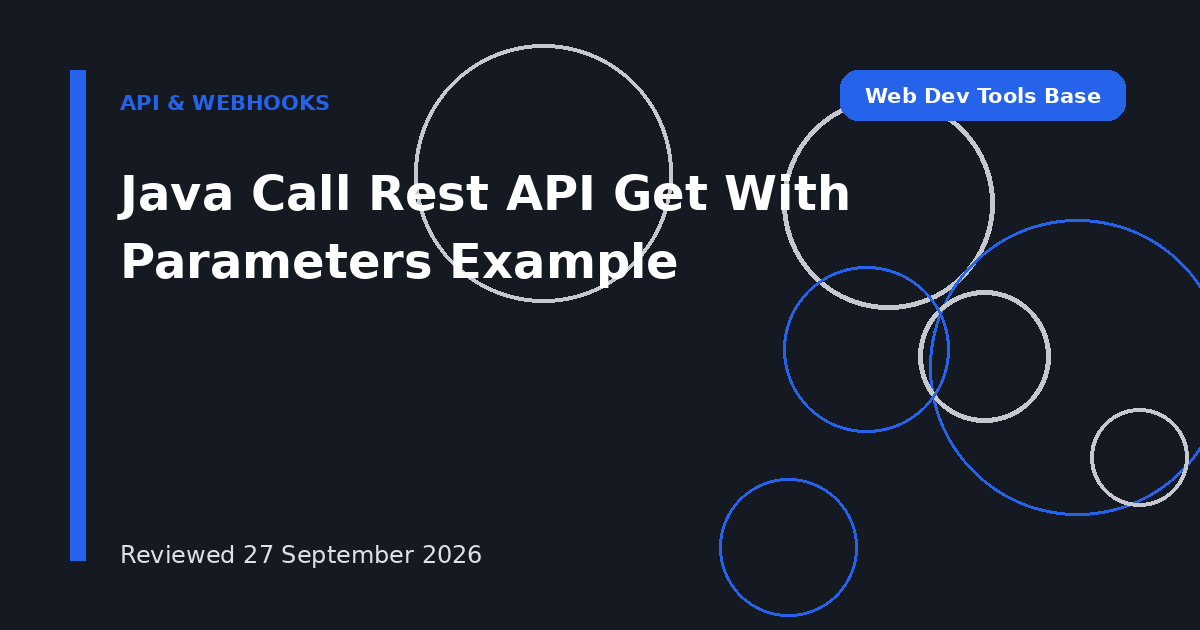 Java Call Rest API Get With Parameters Example