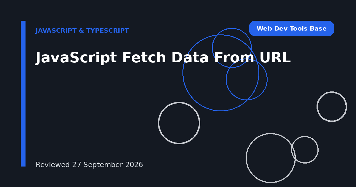 JavaScript Fetch Data From URL