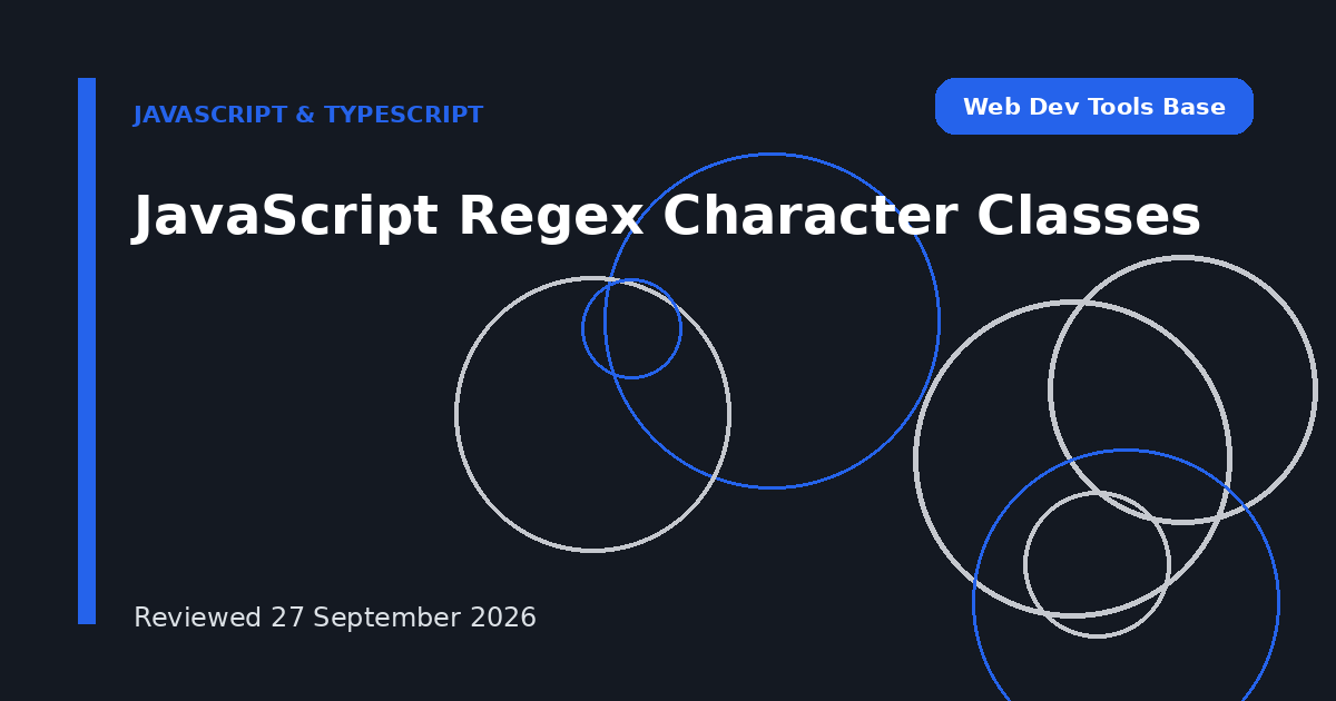 JavaScript Regex Character Classes
