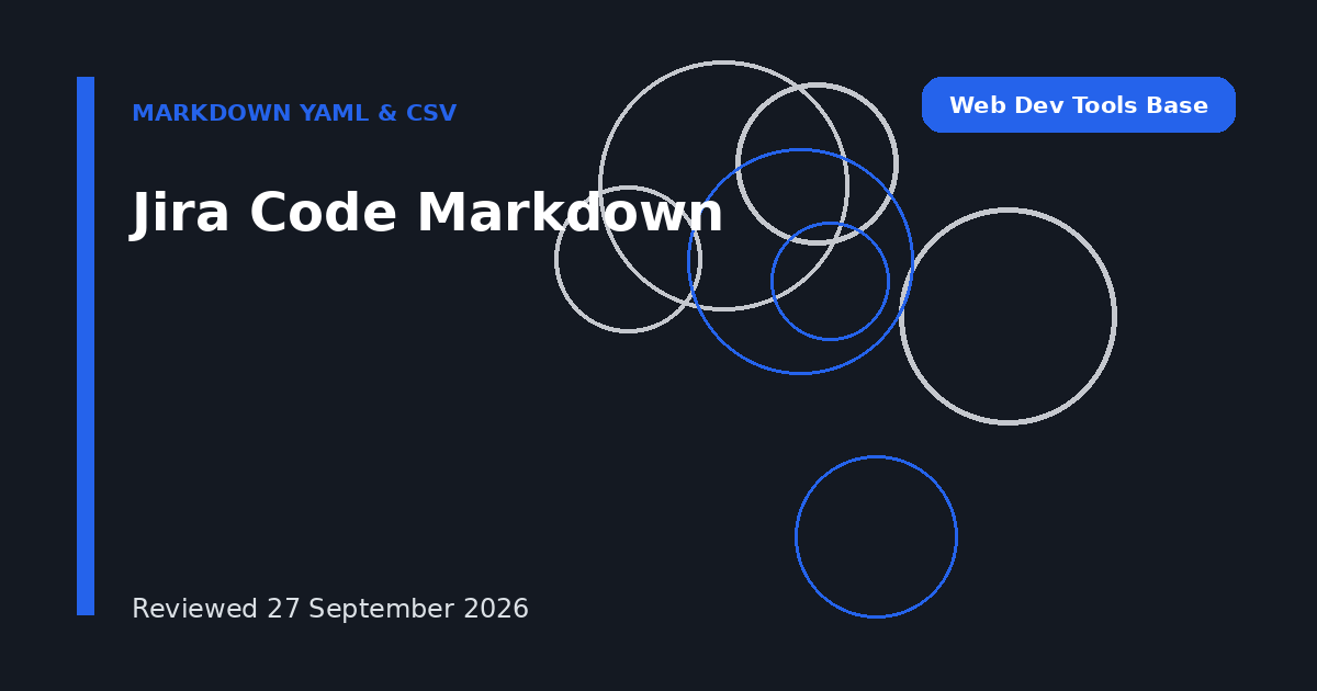 Jira Code Markdown