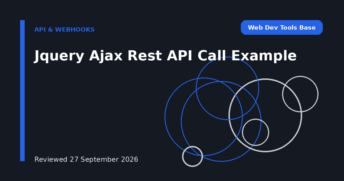 Jquery Ajax Rest API Call Example